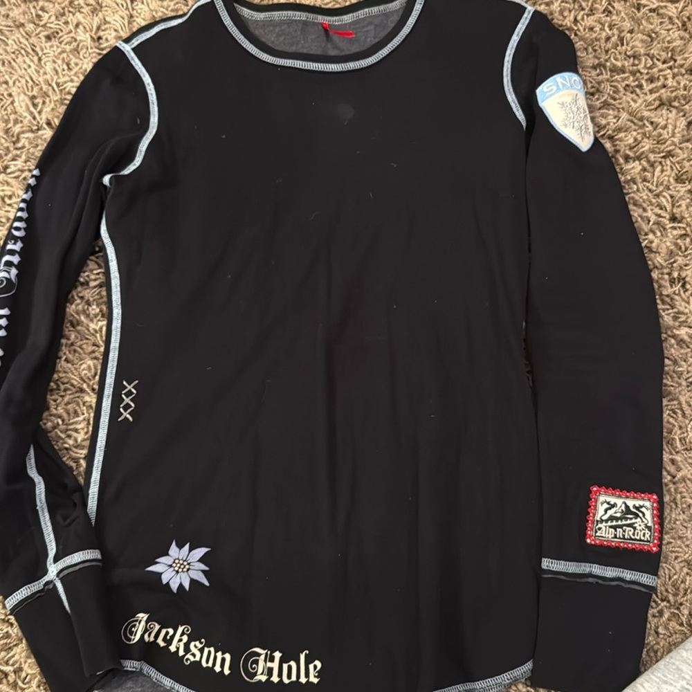Alp n Rock Henley shirt. Jackson Hole. Size 2.